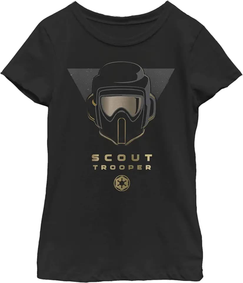 Star Wars Mädchen Space Gold T-shirt T-Shirt, Schwarz, XS