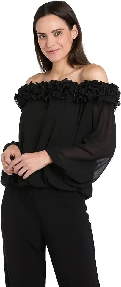 R&M Richards Women's Feminine Flow Chiffon Blouse