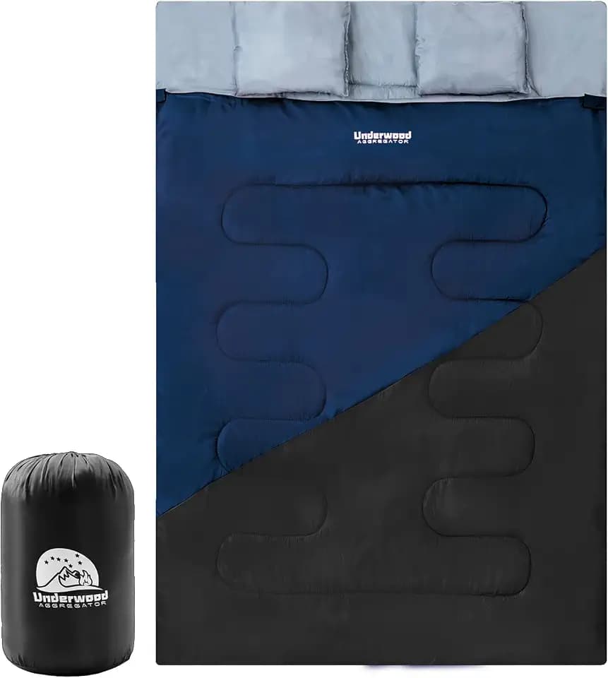 Double Sleeping Bag for Adults Kids, Lightweight 2 Person Sleeping Bag