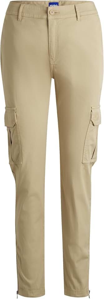 Hugo Damen Hasuny-1-d_b 10270263 01 Trousers_Flat, Open Beige280, 32 EU