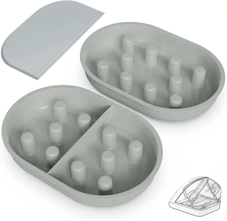Slow Feeder Bowl for Automatic Microchip Cat Pet Feeder, Helps Prevent Bloat & Improve Digestion, Easy to Clean, Slow Feeder Bowls & Mat