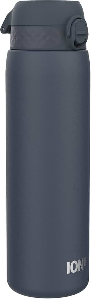 Ion8 Vakuumisolierte Edelstahl-Trinkflasche, 1 Liter, 920 ml, Auslaufsicher, Einhandöffnung, Sichere Verriegelung, Spülmaschinenfest, Tragegriff, Langlebig, Ideal für Sport und Yoga