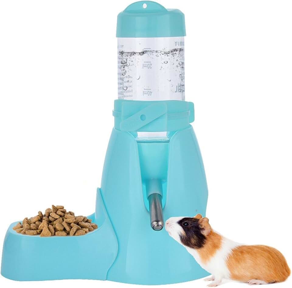 ShareWe Wasserspender, automatische Flasche für Haustiere, für Hamster, Ratten, Guinea, Frettchen, Kaninchen, kleine Tiere (80 ml, blau)