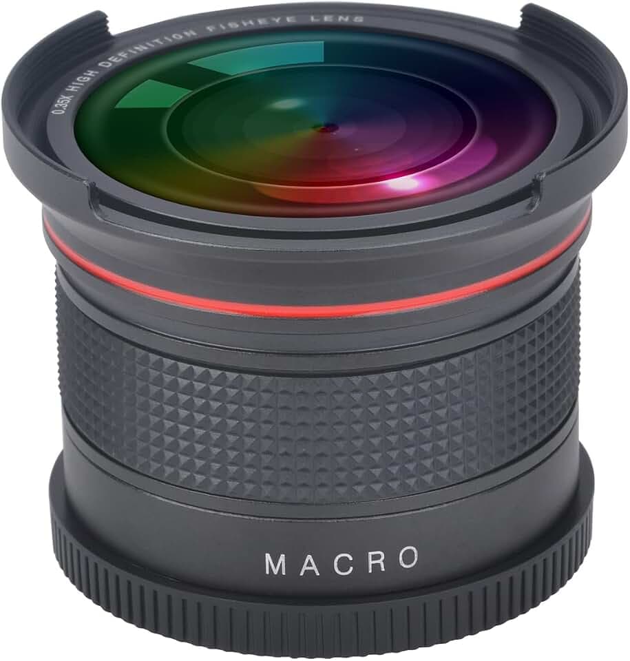 58MM 0.35x Fisheye Wide Angle Lens for Canon DSLR Cameras EOS Rebel 70D 77D 80D 90D T8i T7 T7i T6i T6s T6 T5i T5 T4i T3i T100 SL1 SL2 SL3