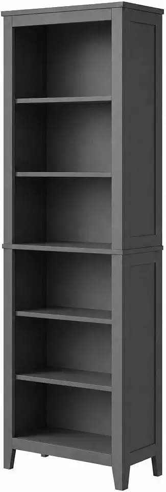 Garvee 6-Tier Bookshelf, 70.3" Tall Floor Standing Bookcase, Anti-Tip