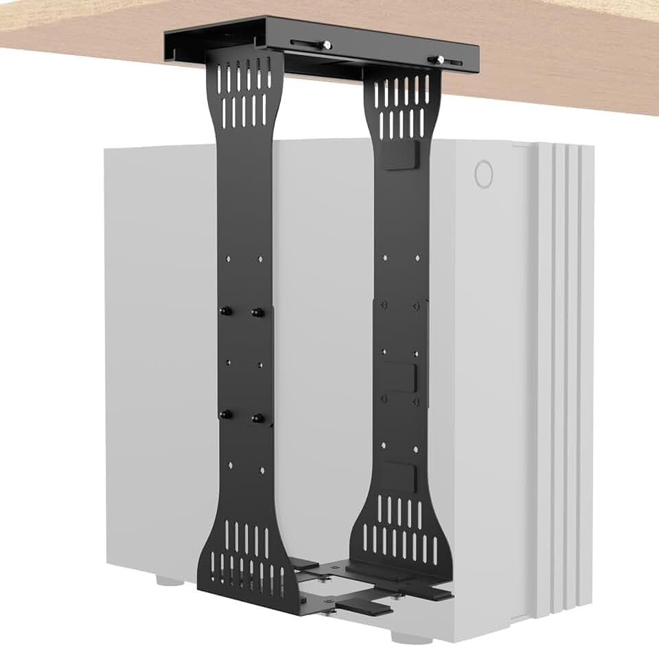 KEEGH Verstellbare PC Halterung unter Schreibtisch für Computergehäuse