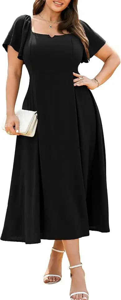 RWJ Plus Size Dresses for Women Wedding Guest Cocktail Summer Maxi Dress