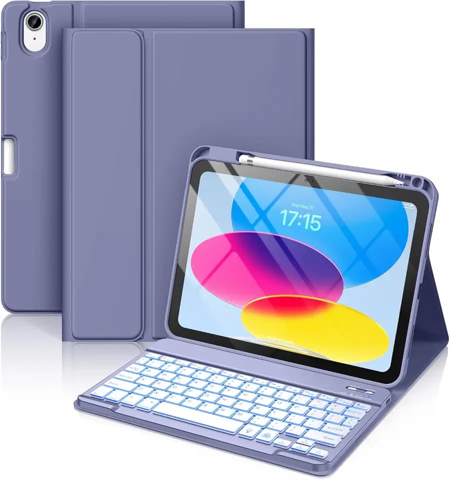 Hamile for iPad A16 11th 10th Generation Case with Keyboard - Wireless
