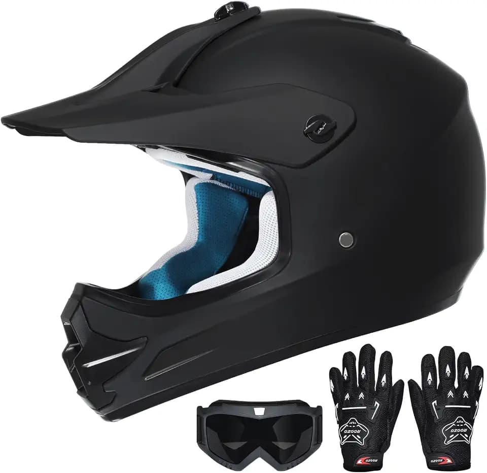 Youth Kids Dirt Bike Helmet DOT Approved, Full Face Motocross Set