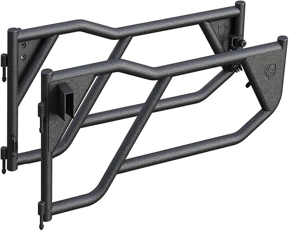 Tyger Auto TG-DR2J62398 Tubular Doors Compatible with 2007-2018 Jeep Wrangler JK (NOT JL) 2-Doors | Textured Black | Mirror Mount | Front Doors Only