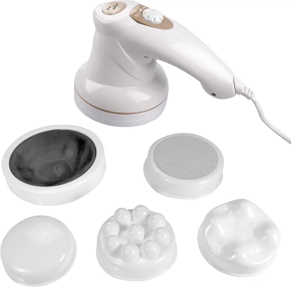 JOCCA - Anti-Cellulite- und Dekontraktions-Körpermassagegerät | 5 austauschbare Köpfe | Vibrationsmodus | Ideal für den ganzen Körper | Muskelentlastung
