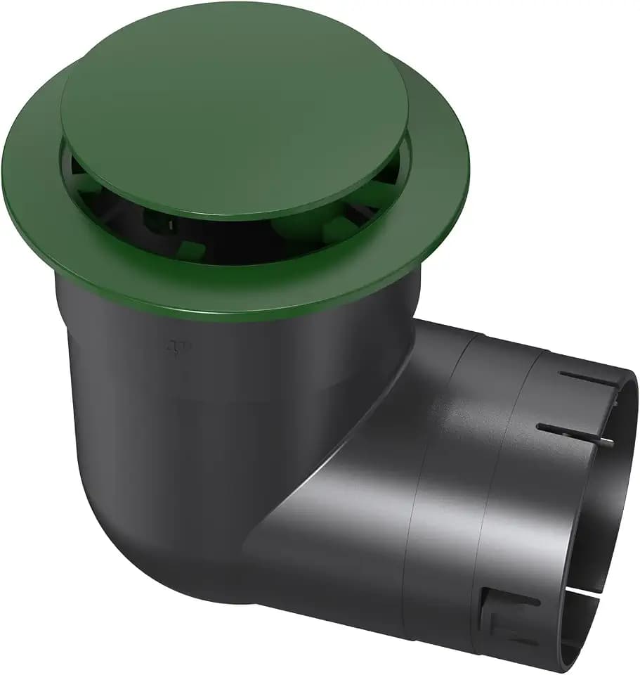 4" Pop Up Drainage Emitter with Elbow, No Adapter Required, Fits 4" PVC D2729 (S&D), 4" SCH40, 4" SDR35, 4" Corrugated Pipe, 3" Corrugated Pipe, Dual-Rod Yard Drain Cover for Downspouts, 1PC