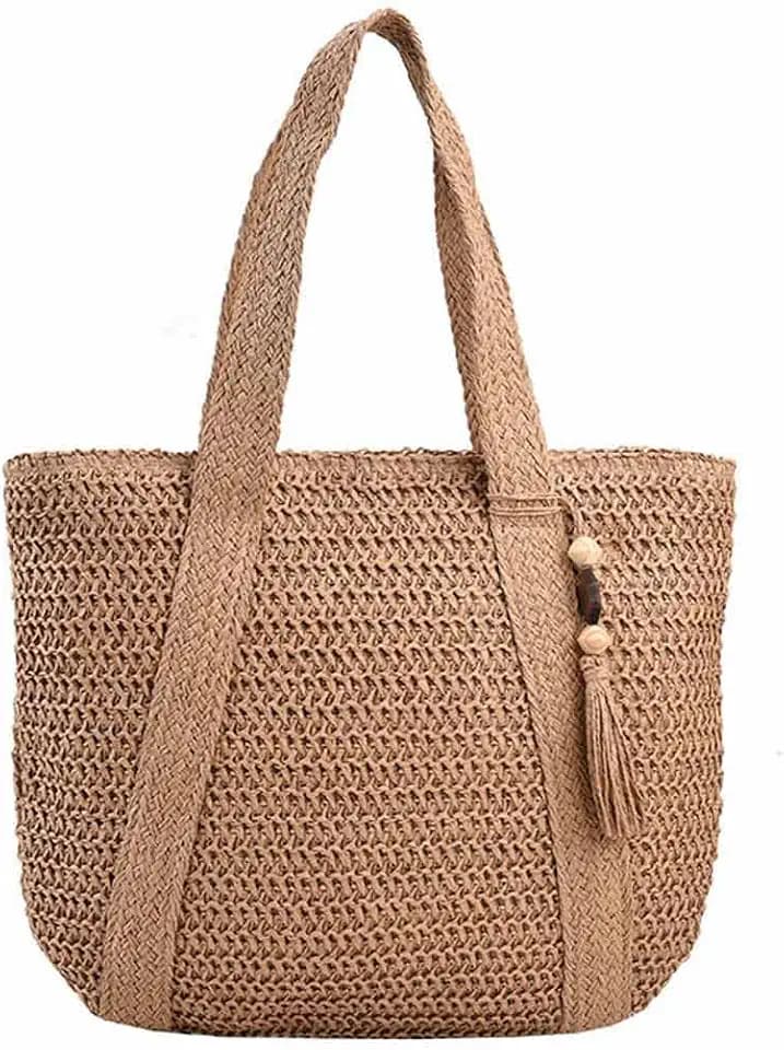 Women's Straw Purse Beach Tote Bag Woven Vacation Handbags Summer Large Beach Bag Beach Purse