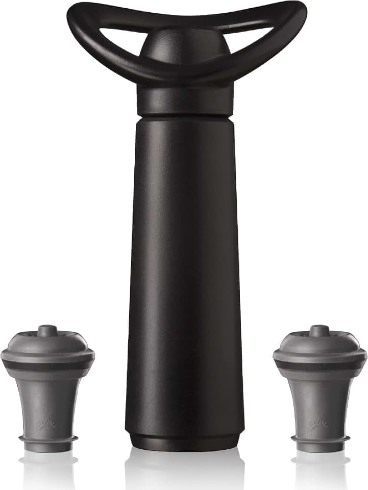 Vacu Vin Concerto Wine Pump with 2 Stoppers, Plastic, Black, Uniform 9875606