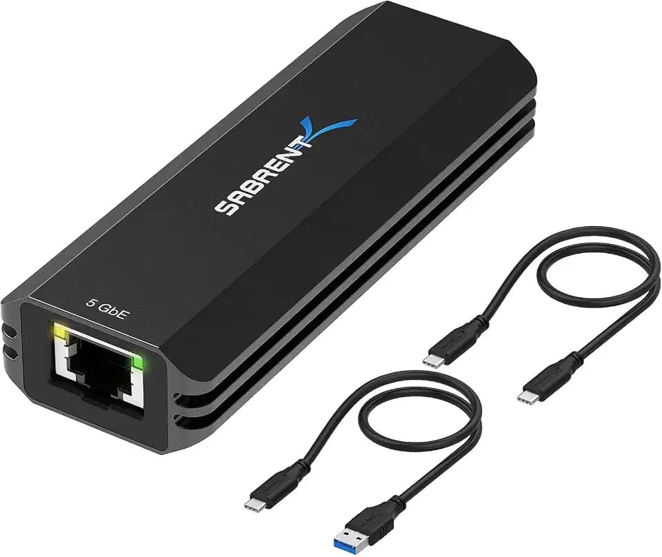 SABRENT USB Ethernet Adapter 5 Gbps, USB-C/USB-A auf RJ45 Internetadapter (NT-SS5G)