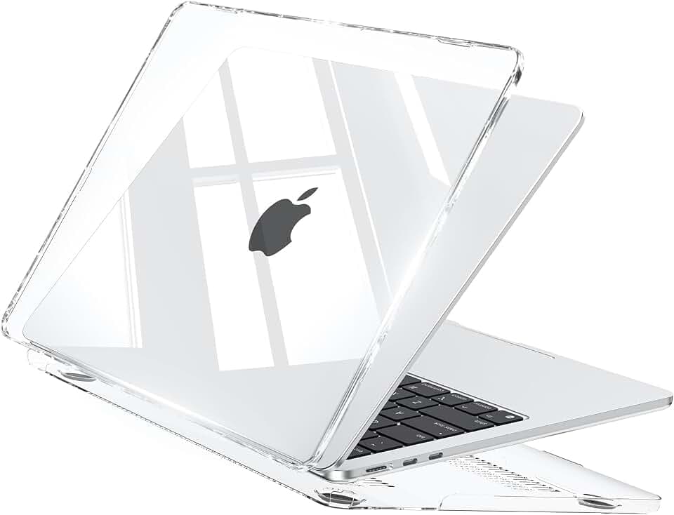 EooCoo Case for MacBook Air 13 inch M5/M4/M3/M2 2026-2022, Crystal Clear