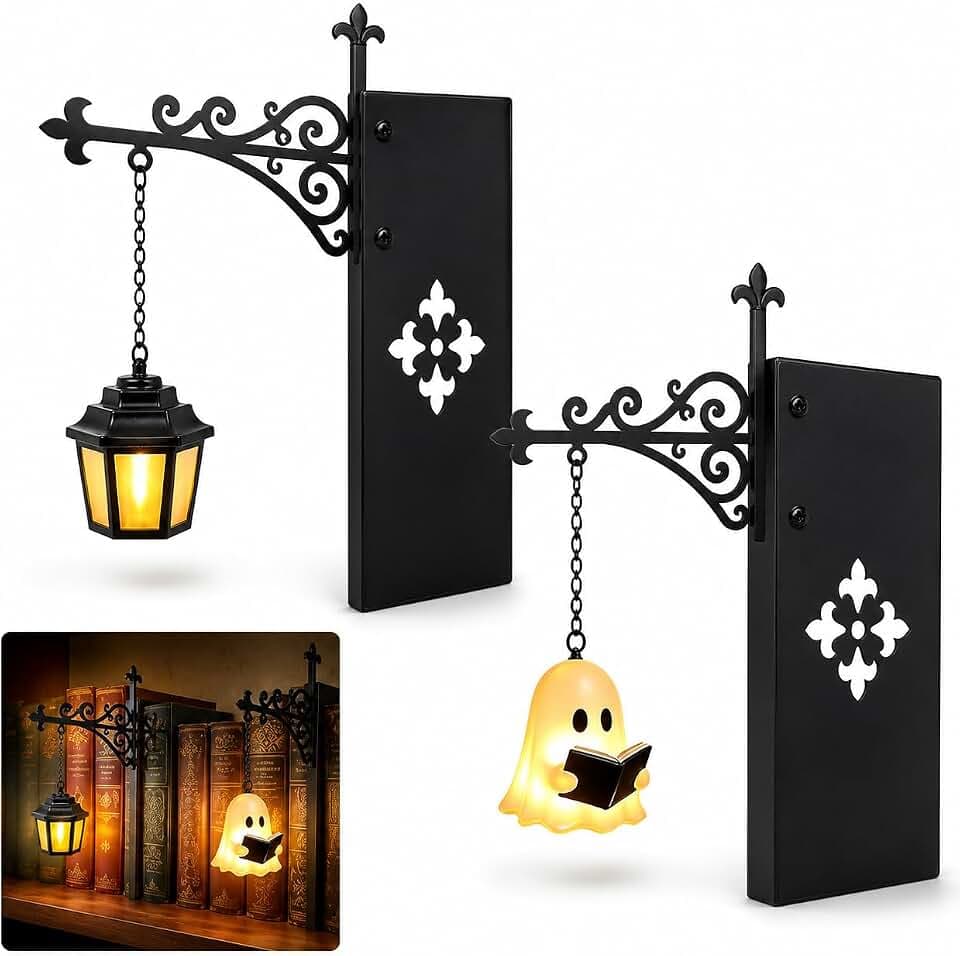 Bookshelf Lamp Bücherregal Lampe Bücherregal Deko,Bibliothekslaterne LED Leselampe mit warmem Licht,Integrierte Vintage‑Leuchte,Dekorative Beleuchtung für Leseecke & Zuhause,Geschenk für Buchliebhaber