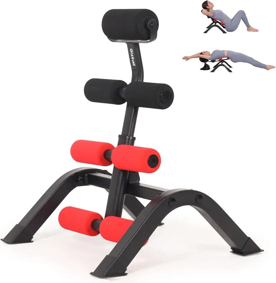 Mini Inversion Table with Roller, 400LBS Heavy Duty Spinal Decompression Machine, Height-Adjustable Back Stretching Bench with Neck Roller