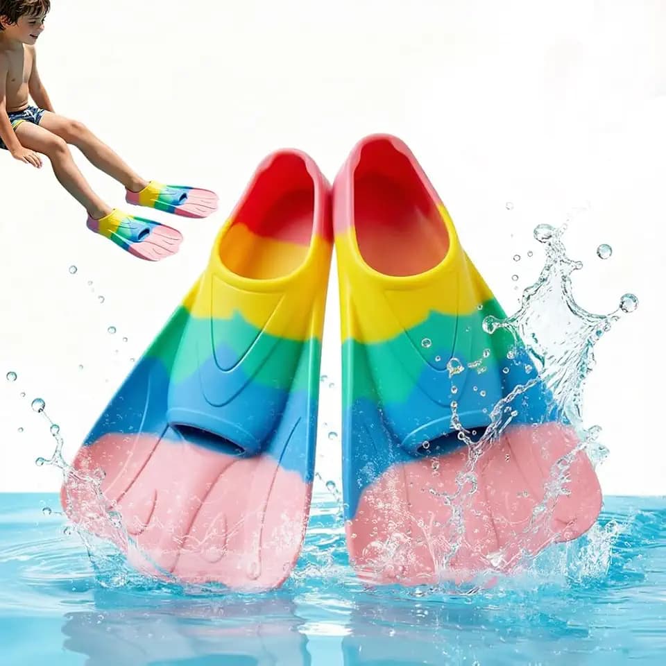 Schwimmflossen Kinder, Silikon Schnorchelflossen 27-29, Kinder Schwimmflossen, KurzflossenKinder,TaucherflossenKinder fürKinder Mädchen Jungen Anfänger,Freiwassertraining,Tauchen Für Anfänger