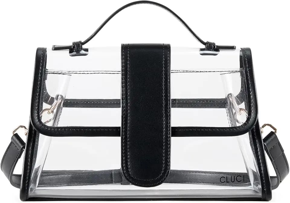 CLUCI Clear Bag for Stadium Events Crossbody Purses for Women Stadium Approved Clear Bag for Concerts Sports Festivals