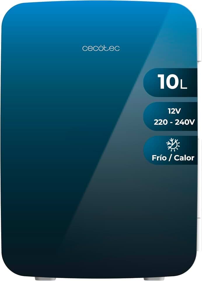 Cecotec Mini Kühlschrank 10L Bolero MiniCooling 10L Bahamas Pat 1. Betrieb 12V-220V, Kompatibel mit Auto und Wohnwagen, Kühl- und Heizfunktion, Temperaturbereich 7-65º, Einfacher Transport.