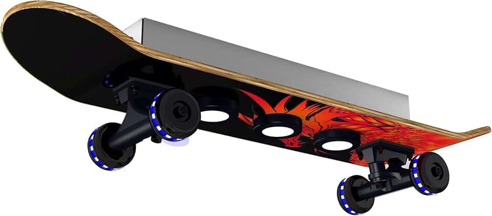 EASY CRUISER DRAGON Skateboard - Deckenleuchte 7-flg. / 3000K / 14W / 1340 Lumen / Wheels RGB / Lichtsteuerung per Fernbedienung / Skateboardlampe