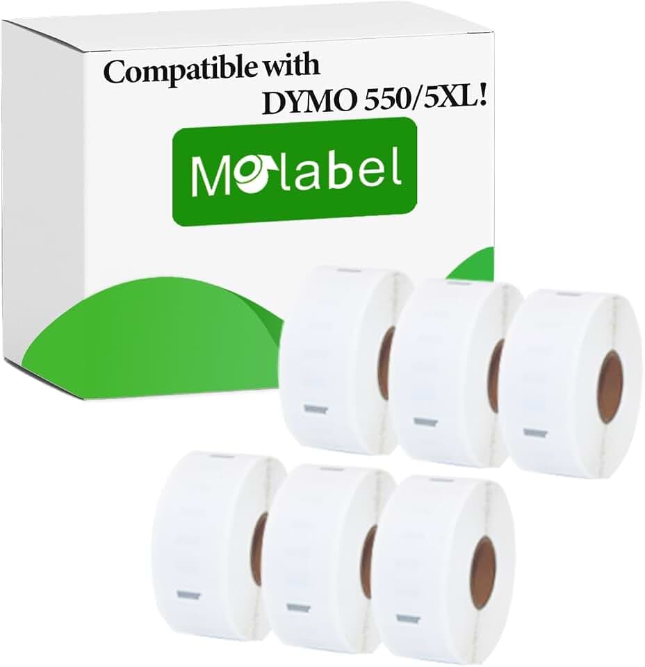 Lot de 6 Rouleaux Compatibles avec Dymo 11352 S0722520 25mm x 54mm