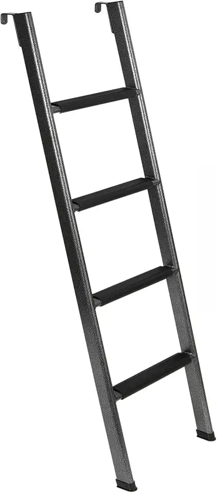 Anti-Slip RV Bunk Ladder, 57in Integrated Heavy Duty Steel, Black