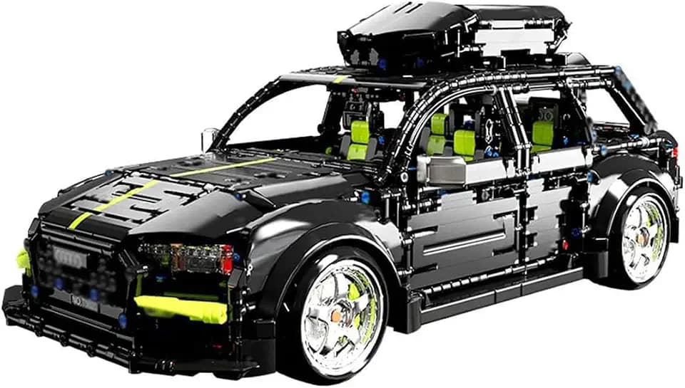 Technik Rennwagen Bausteine für RS6 Avant, 2896 Teile Klemmbausteine Sportwagen Modellbausatz, 1:10 MOC Rennenauto Spielzeug Bauset Kompatibel mit Großen Marken