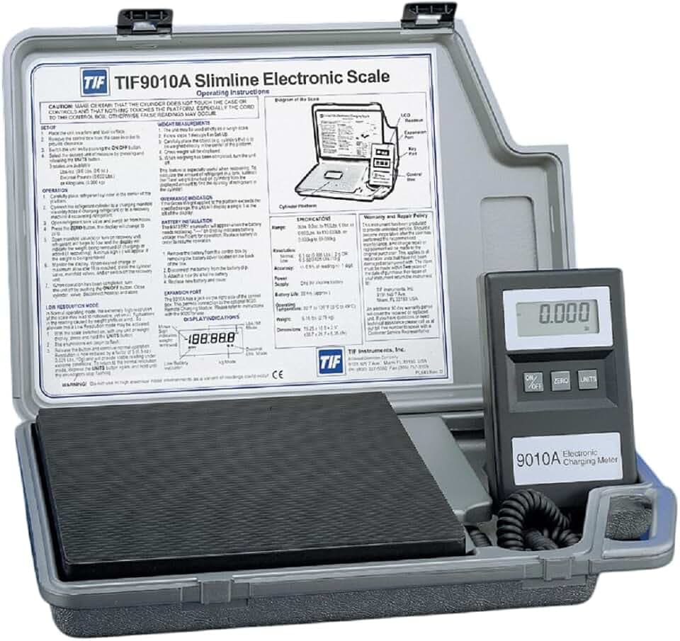 Robinair TIF9010A Slimline Electronic Refrigerant Scale, 110 lb. Capacity