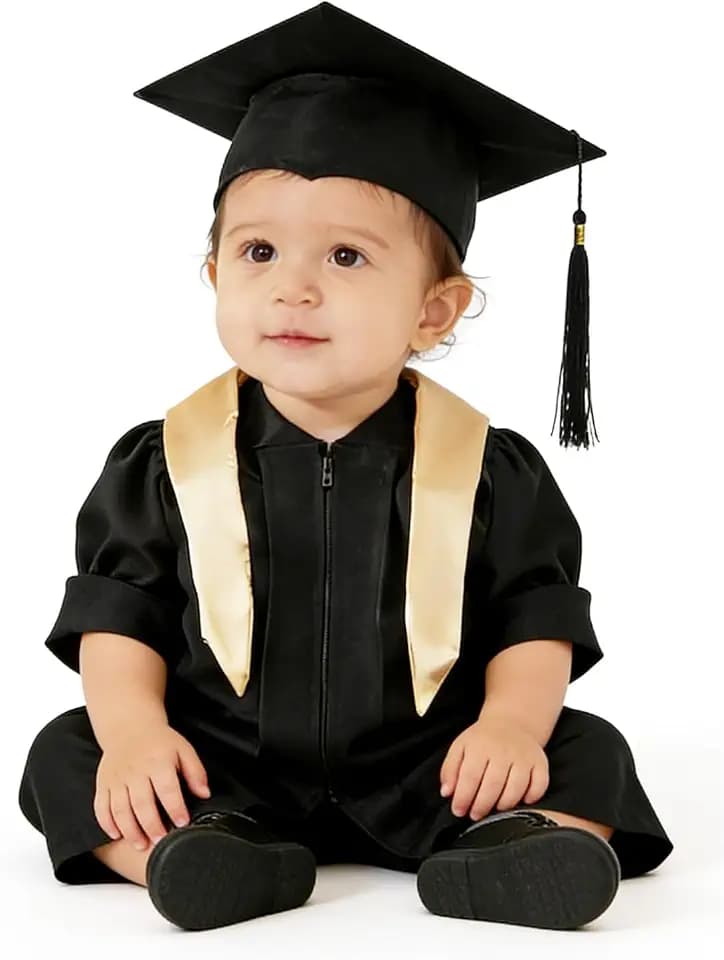 Okbebe Toddler Graduation Cap and Gown Baby Graduate Outfit Infant NICU Preschool Grad Gift