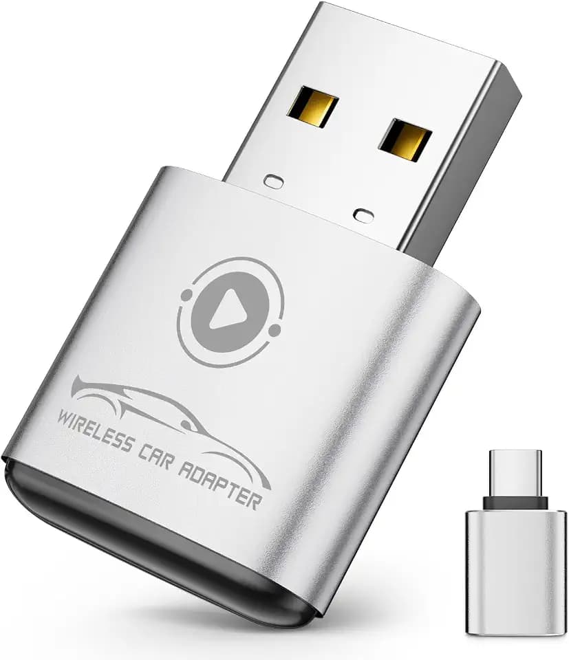Wireless CarPlay Adaptor for Apple iPhone（2026 Upgraded） Mini Design, Converts Factory Wired to Wireless Adapter for CarPlay, Plug and Play, Auto Connect Fast and Stable(White)