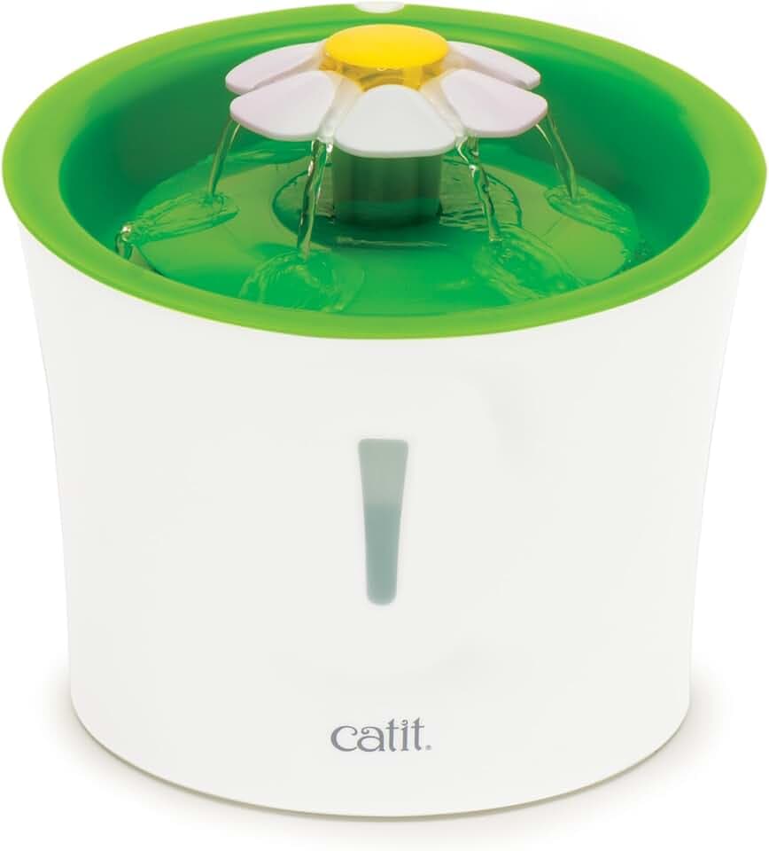Catit Flower Fountain, Blumentrinkbrunnen für Katzen, 3L, weiß/grün, 1 Stück (1er Pack)