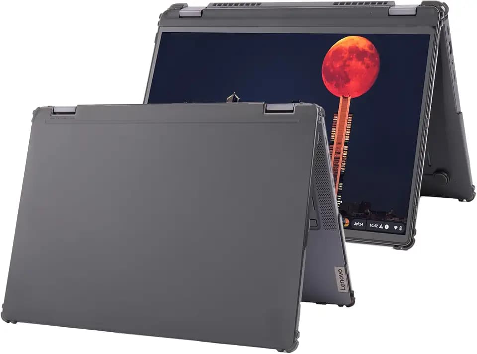 mCover Case ONLY Compatible for 2022-2025 14" Lenovo IP Flex 5 Chrome 14IAU7 (Plus) Convertible Chromebook Laptops (NOT Fitting Other Lenovo Models)- Black