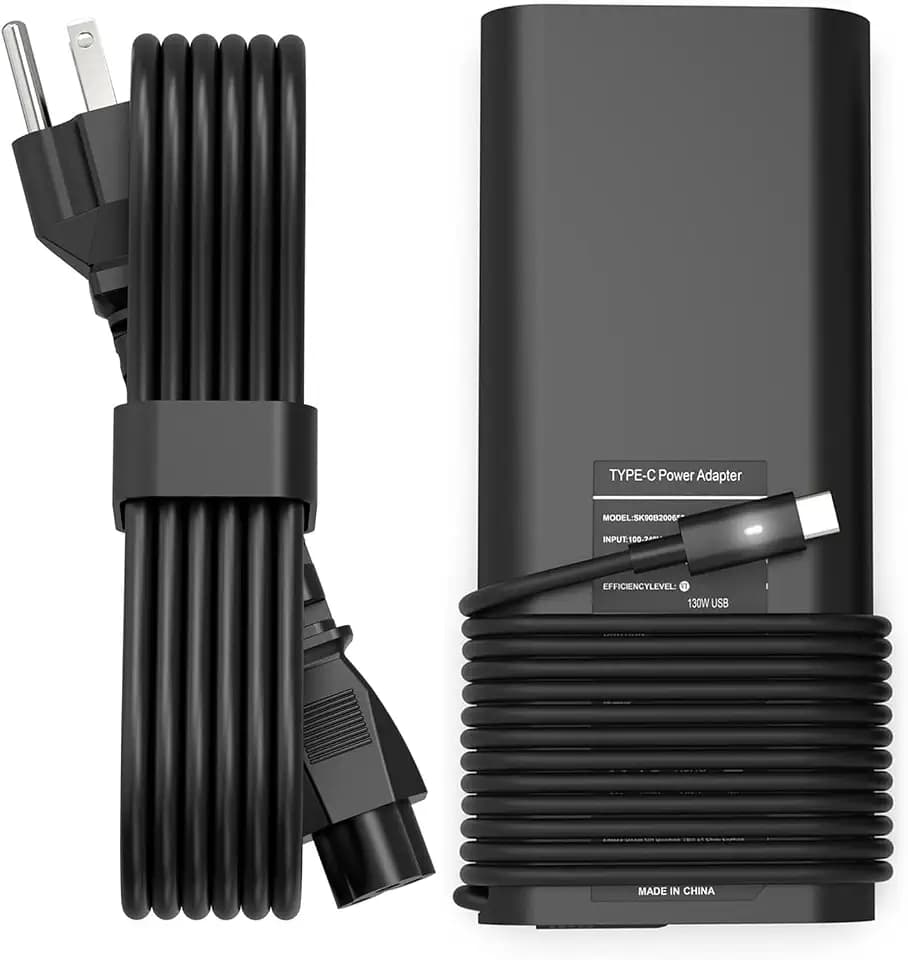 PIOEVTKA 130W USB C Type C Adapter Laptop Charger Compatible with Dell XPS 15 2in1 9575 Precision 5530 2in1 5550 5750 3560 3550 3551 Latitude 7410 7310 7210 9410 9510 9575 5420 5520 5510 Power Cord