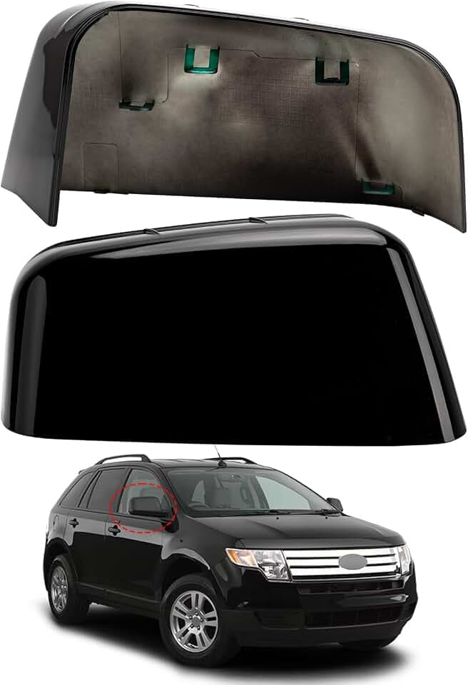 Passenger Side Mirror Cover Replacement for Ford Edge 2007 2008 2009 2010, for Lincoln MKX 2007-2010- Right Side Mirror Covers, Rear View Mirrors Cap Accessories Black