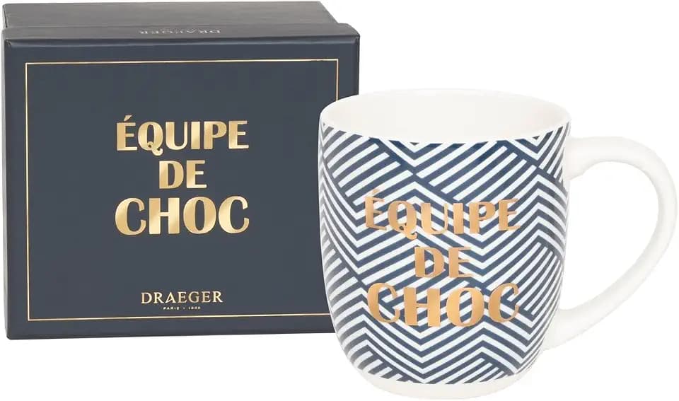 Draeger Paris - Geschenk-Becher - "EQUIPE DE CHOC", 8 cm de diamètre et 9,3 cm de hauteur, Pastell