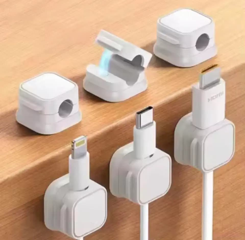 Magnetic Cable Organizer Clip 15clip (3free)– Universal Holder for Phones, Tablets & Accessories – Strong Magnet, Non‑Slip Design, Easy Installation for Desk, Office & Car.