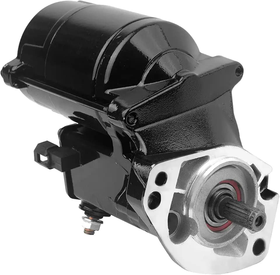1.5KW Starter New Replacement Compatible with 2007 Road King 2006-2014 Heritage Softail Dyna FLHR FLHRC FLHRS FLHT FLHX FLSTC, 31618-06 31619-06A 428000-3490 3491 410-52175 SHD0013