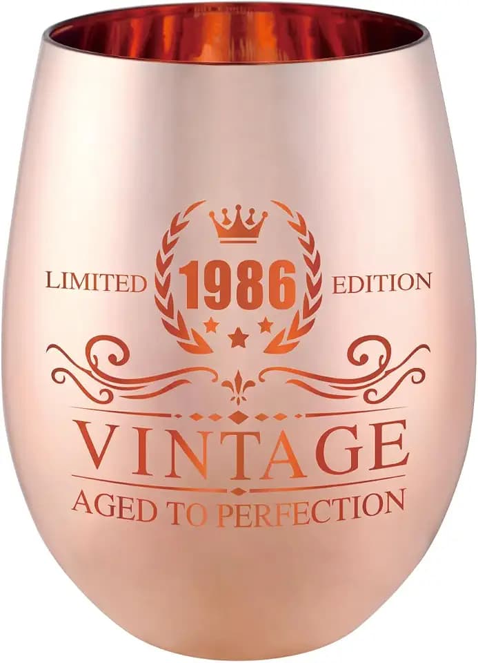40th Birthday Gifts for Women - Vintage 1986 Wine Glass - 40th Birthday Decorations for Her - Funny Bday Present Ideas