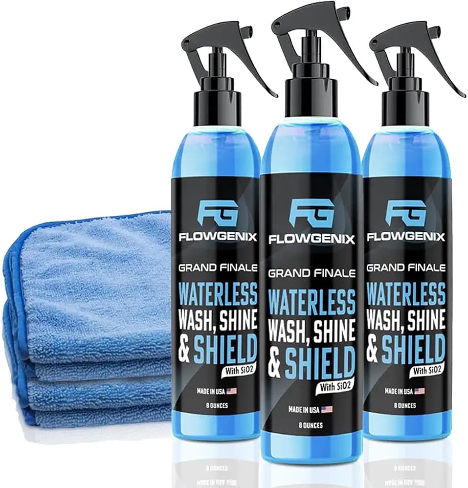 Grand Finale Waterless Car Wash Spray 8 oz - Motorcycle Cleaner 3-Pack