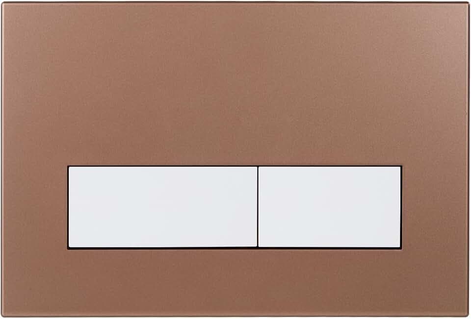WC Drückerplatte, kompatibel mit Geberit Sigma, UP300 & UP320 Serien Betätigungsplatten, mit Doppelspülung, ausgestattet mit Spülhebel-Set (Bronze & Matt Weiß Knopf)