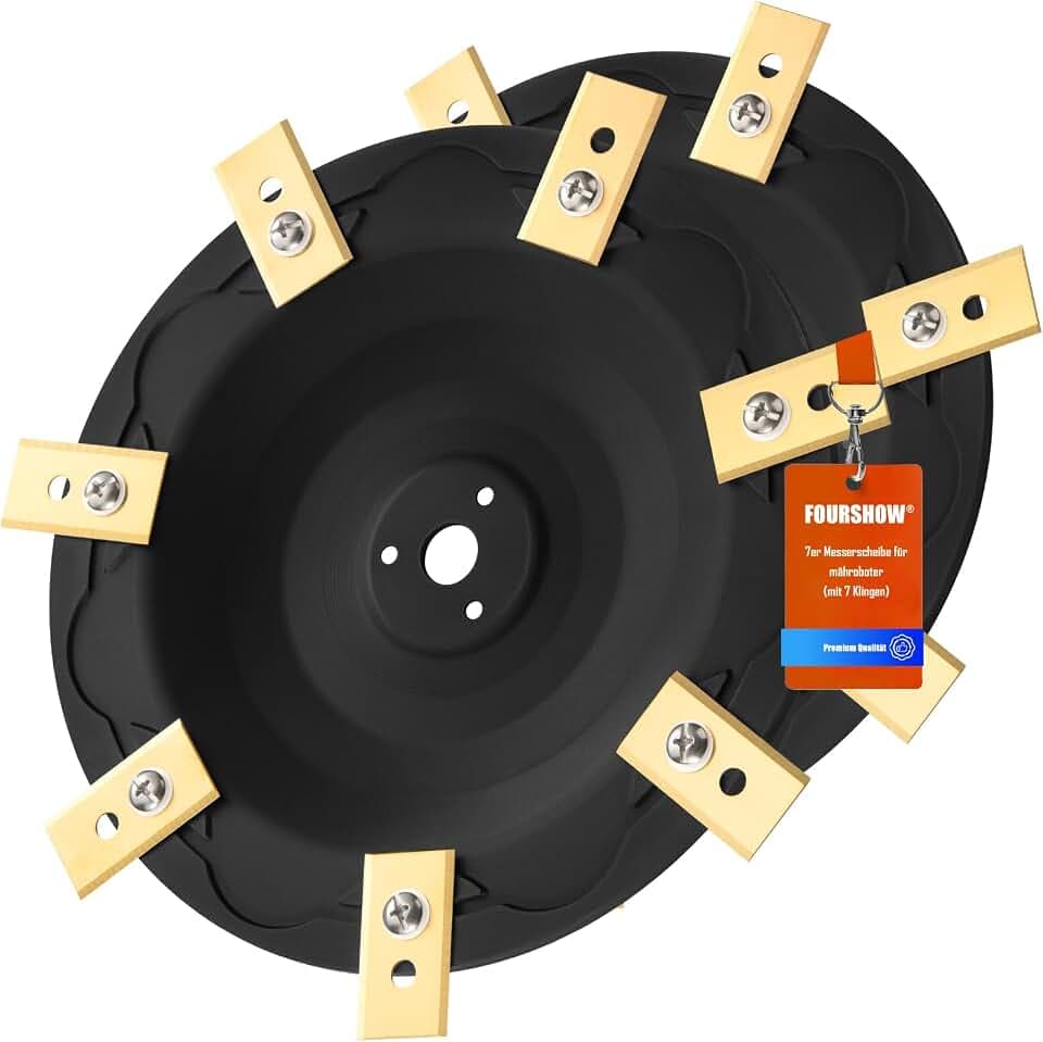 [AUFRÜSTUNG] 2 Stück Messerteller + 14 Stück Klingen Kompatibel für Mammotion LUBA 1 AWD und LUBA 2 AWD (bis BJ 2024), Mähroboter Messerscheibe Rasenroboter Drehscheibe