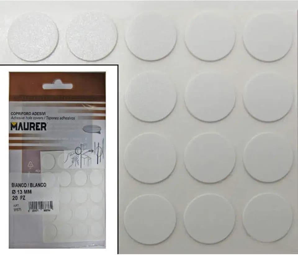 Maurer 5440100 – Weiß selbstklebend Aufkleber (Blister 20 Stück)