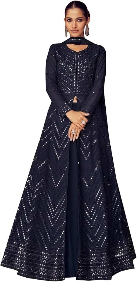 TRENDMALLS Damen G129 Anarkali Lehenga Set mit Dupatta