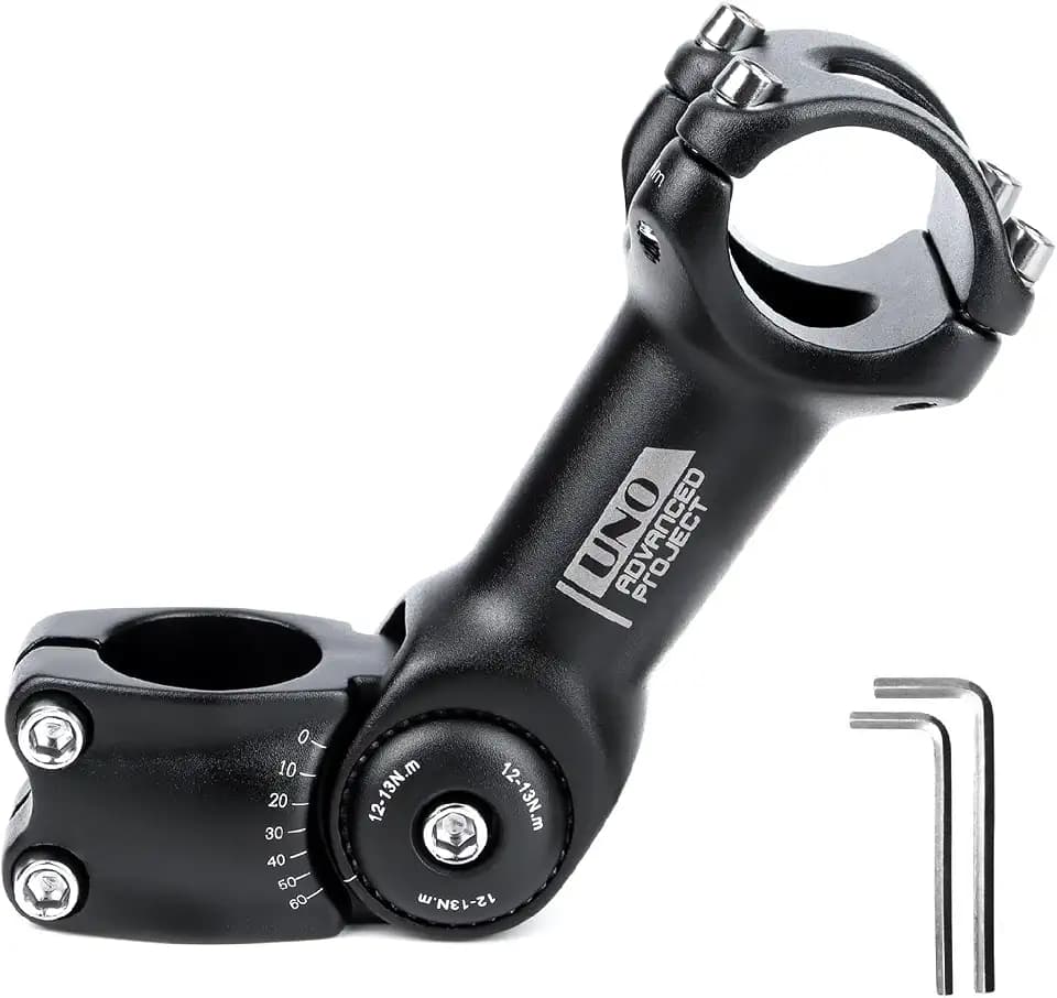 BESNIN Fahrrad Vorbau für 25,4mm Lenker, Lenkervorbau Verstellbar 0-60° MTB Vorbau 90/110/130mm Aluminium Fahrradvorbauten für MTB, BMX, Rennrad, Downhill-Bike, Radsport