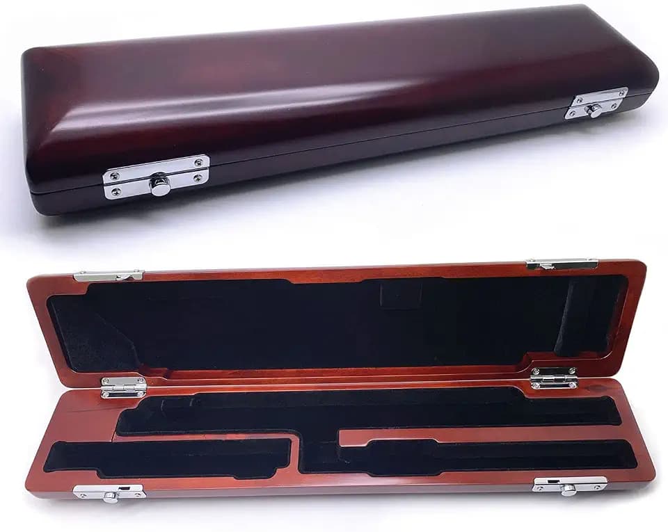 Jiayouy B Hardwood Flute Case 17 Hole Storage Box Protect Carry