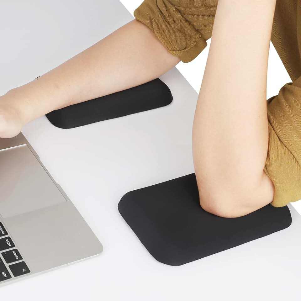 Leolee Elbow Rest Pads for Desk, Black Ergonomic Wrist Rest Arm Rest Pads