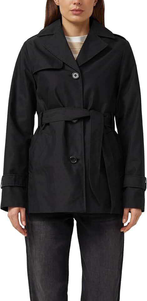 s.Oliver Damen Trenchcoat – Slim Fit, wasserabweisend, mit Gürtel