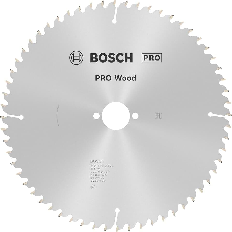 Bosch 1x PRO Wood Kreissägeblatt, 250 x 3,2 x 30 mm, T60, für TKS
